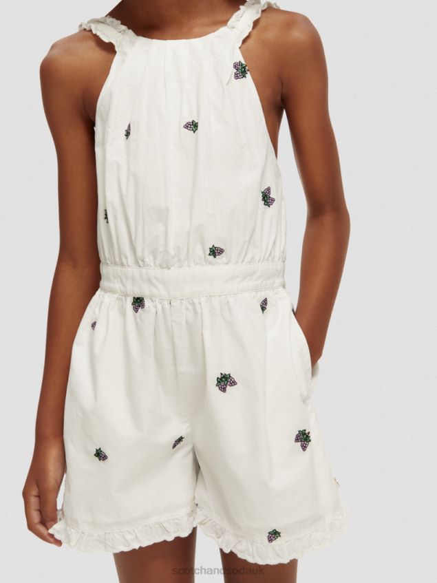 Scotch & Soda Kids Embroidered Playsuit LP48HB724 Clothing Mini Grape