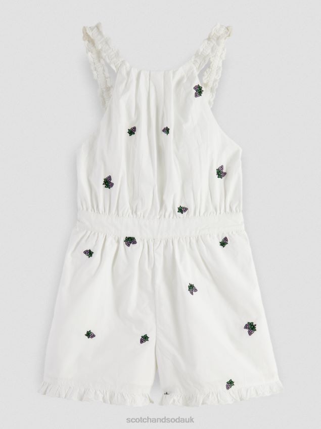 Scotch & Soda Kids Embroidered Playsuit LP48HB724 Clothing Mini Grape