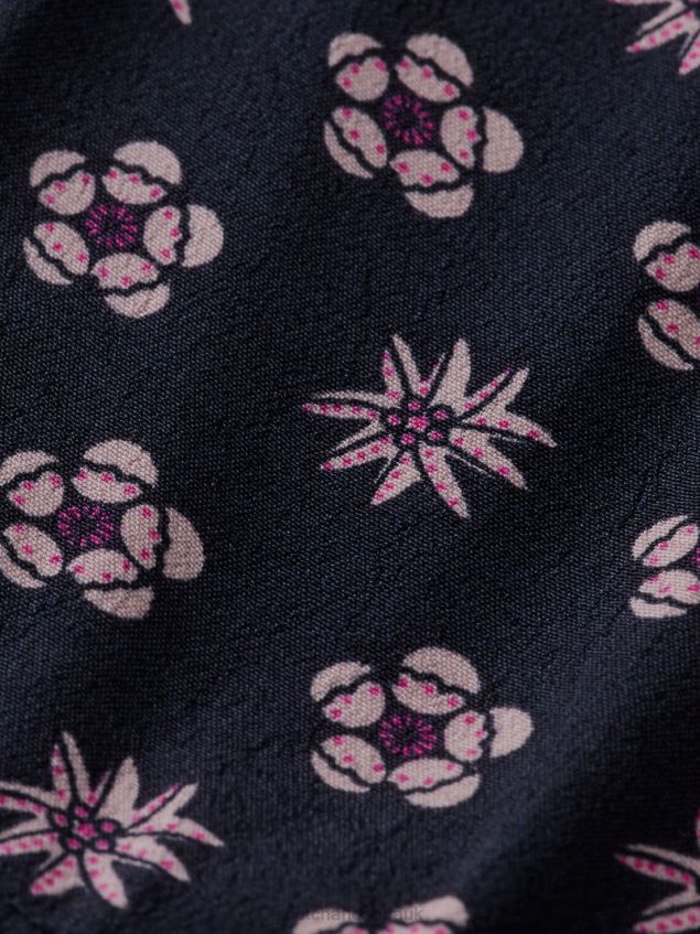 Scotch & Soda Kids Long-Sleeved Printed Midi Dress LP48HB725 Clothing Night Patchwork Flower