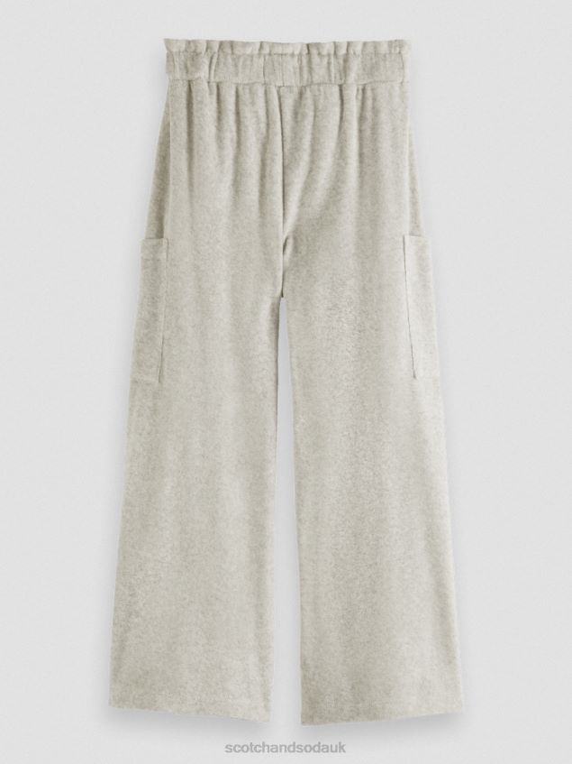 Scotch & Soda Kids High-Rise Wide Leg Cargo Sweatpants LP48HB756 Clothing Grey Melange