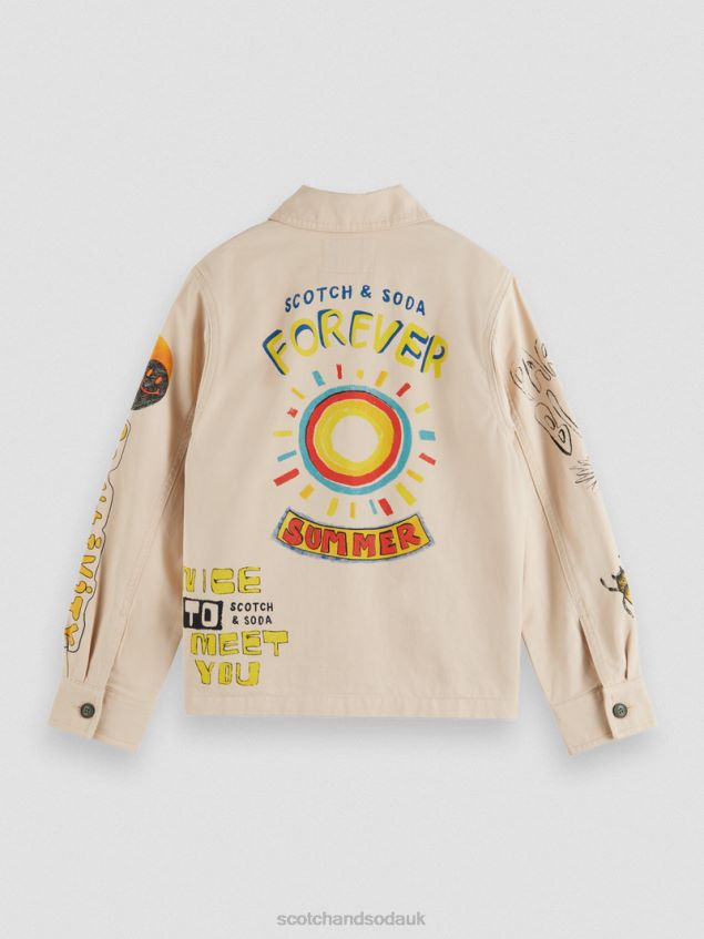 Scotch & Soda Kids Artwork Overshirt LP48HB790 Clothing Sand