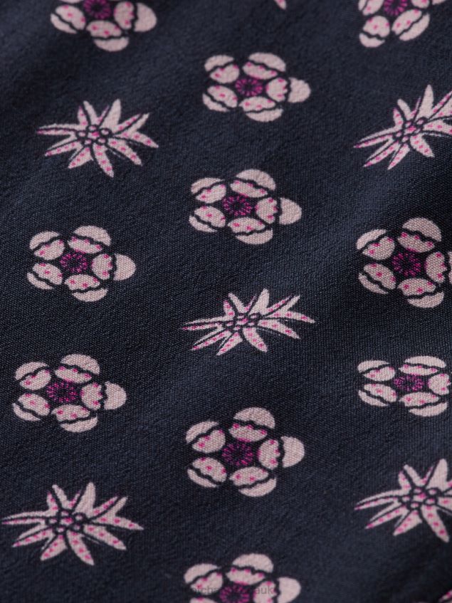 Scotch & Soda Kids High-Rise Relaxed Slim-Fit Belted Trousers LP48HB759 Clothing Night Patchwork Flower