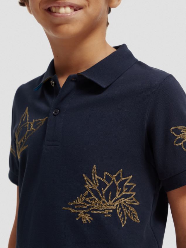 Scotch & Soda Kids Embroidered Polo LP48HB779 Clothing Night