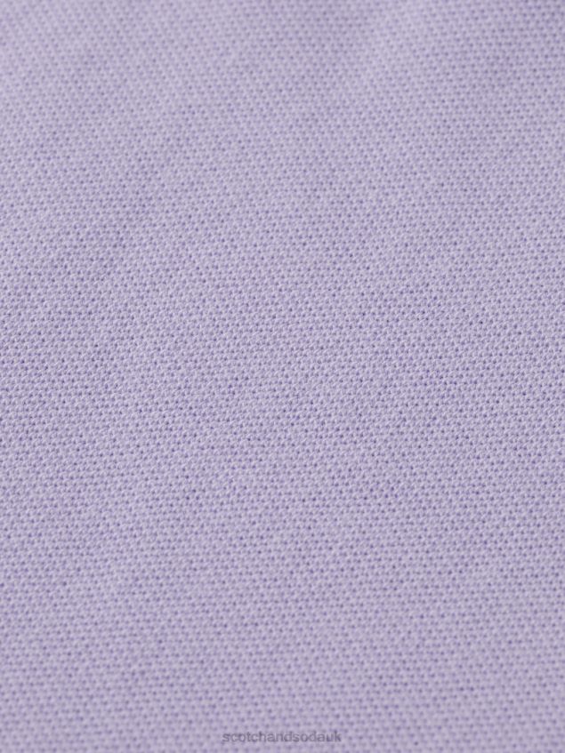 Scotch & Soda Kids Garment-Dyed Pique Polo LP48HB784 Clothing Lilac