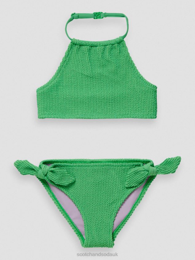 Scotch & Soda Kids Crinkle Halter Bikini LP48HB771 Clothing Parakeet