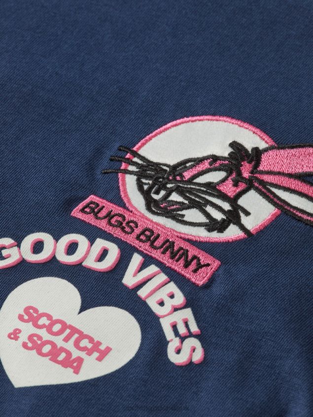 Scotch & Soda Kids Looney Tunes Skate-Fit Organic Cotton Artwork T-Shirt LP48HB789 Clothing Night