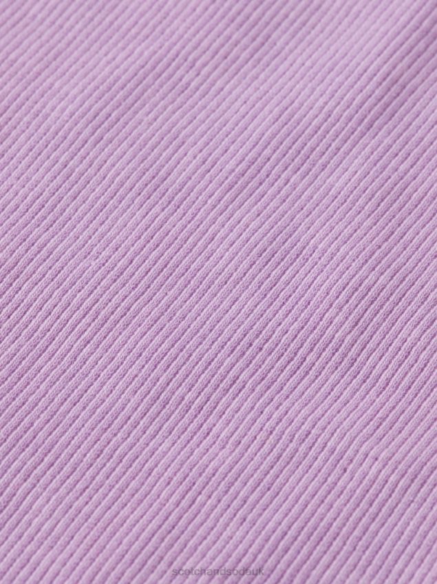 Scotch & Soda Kids Fitted Rib-Knitted Tank Top LP48HB744 Clothing Orchid