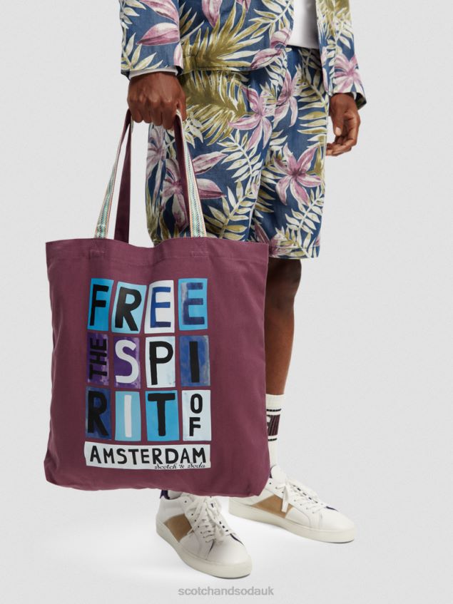 Scotch & Soda Men Canvas Artwork Tote Bag LP48HB698 Accessories Dahlia