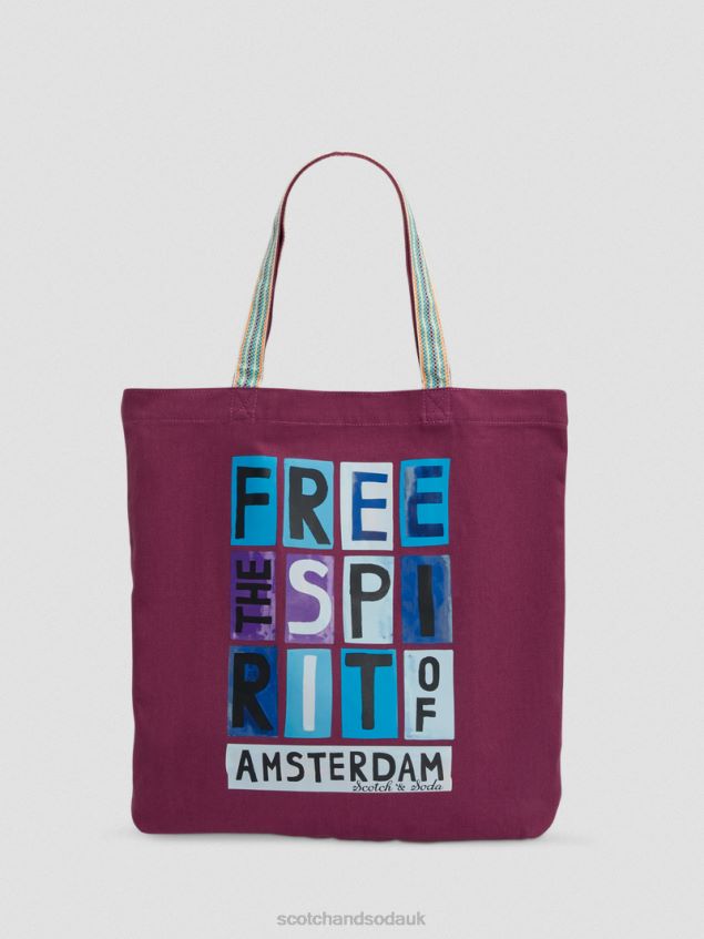 Scotch & Soda Men Canvas Artwork Tote Bag LP48HB698 Accessories Dahlia