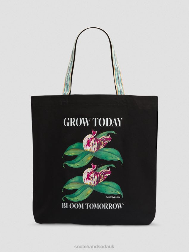 Scotch & Soda Men Canvas Artwork Tote Bag LP48HB700 Accessories Black