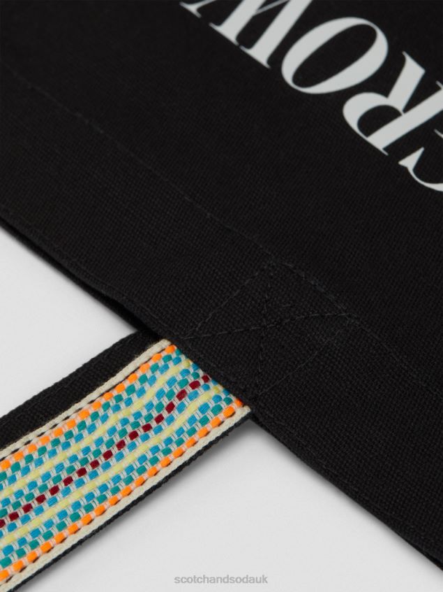 Scotch & Soda Men Canvas Artwork Tote Bag LP48HB700 Accessories Black