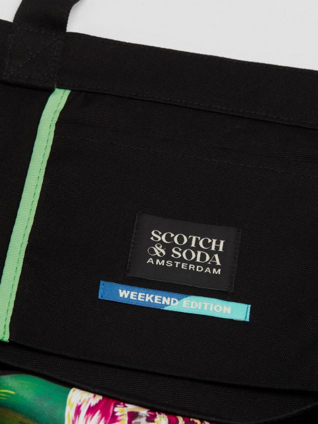 Scotch & Soda Men Canvas Artwork Tote Bag LP48HB700 Accessories Black