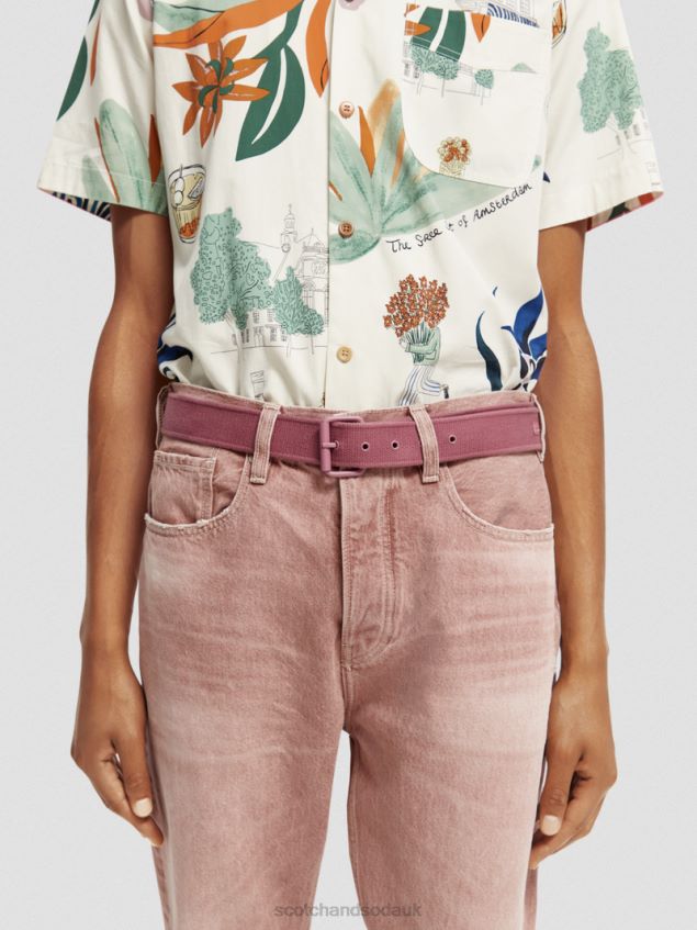 Scotch & Soda Men Canvas Belt LP48HB709 Accessories Dahlia