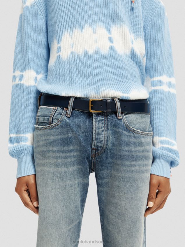 Scotch & Soda Men Leather Belt LP48HB723 Accessories Marine