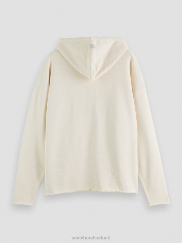 Scotch & Soda Men Embroidered Artwork Organic Cotton Hoodie LP48HB512 Clothing Off White