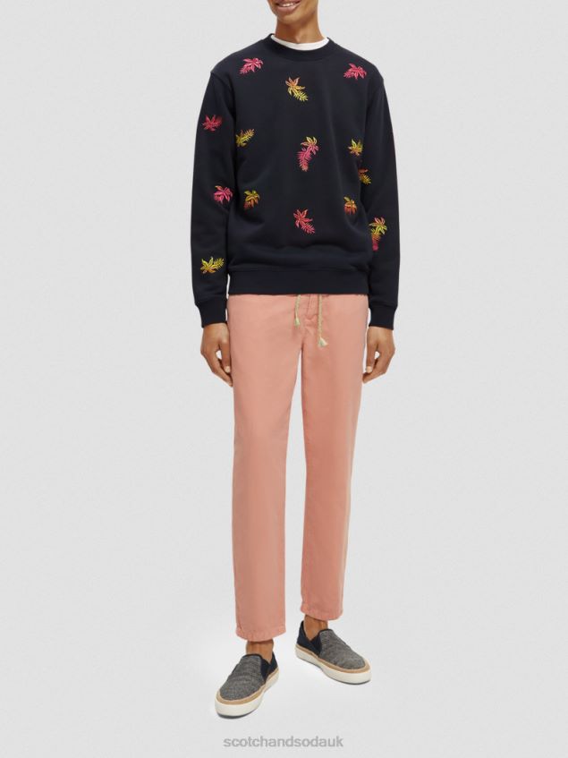 Scotch & Soda Men Embroidered Crewneck Sweatshirt LP48HB521 Clothing Navy