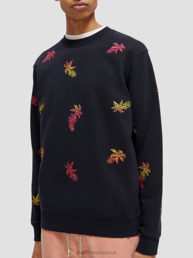 Scotch & Soda Men Embroidered Crewneck Sweatshirt LP48HB521 Clothing Navy