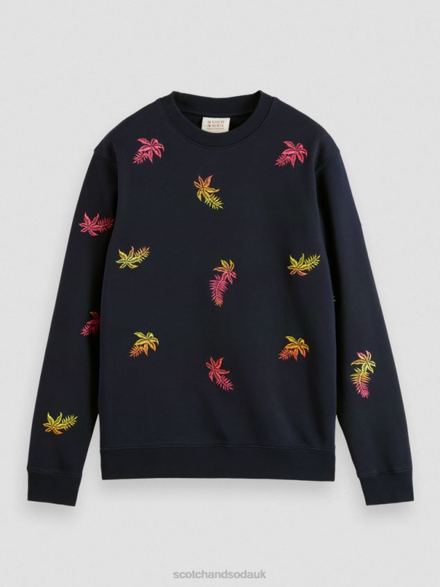 Scotch & Soda Men Embroidered Crewneck Sweatshirt LP48HB521 Clothing Navy