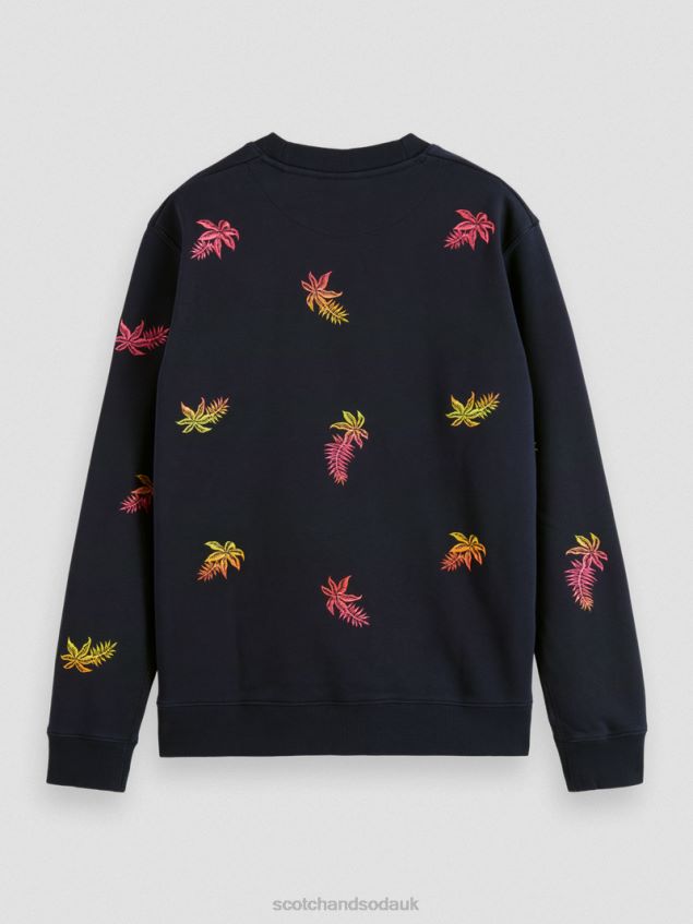 Scotch & Soda Men Embroidered Crewneck Sweatshirt LP48HB521 Clothing Navy