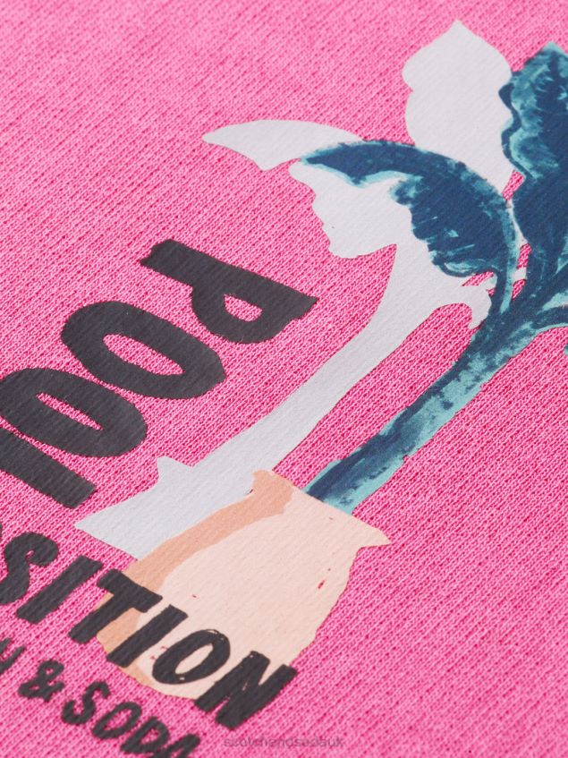 Scotch & Soda Men Garment-Dyed Artwork Sweatshirt LP48HB531 Clothing Cerise