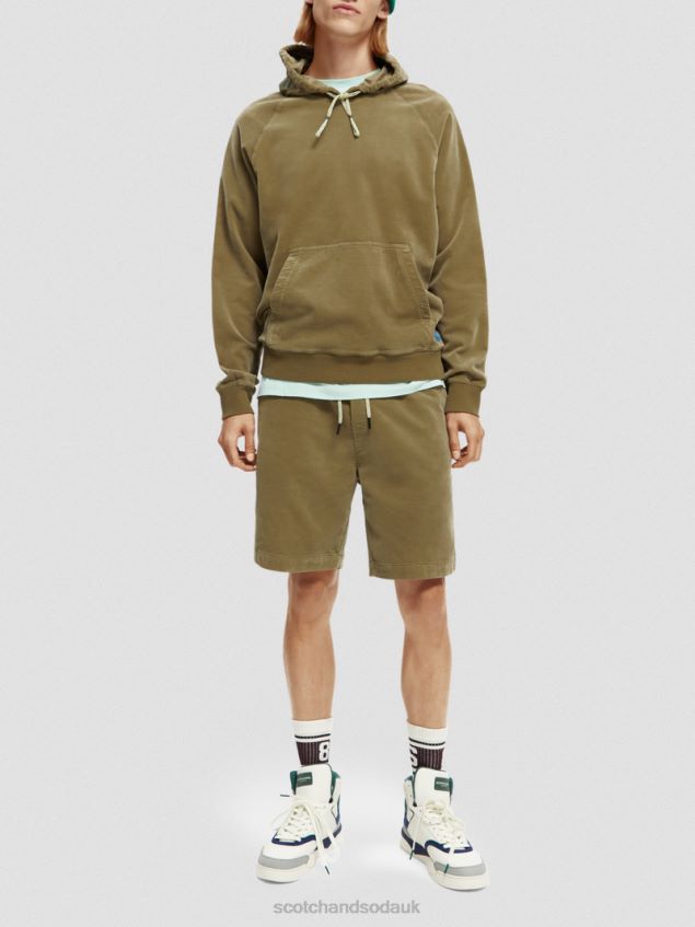 Scotch & Soda Men Organic Cotton Corduroy Hoodie LP48HB508 Clothing Khaki