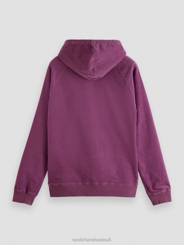 Scotch & Soda Men Organic Cotton Corduroy Hoodie LP48HB509 Clothing Dahlia