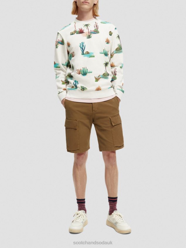 Scotch & Soda Men Printed Crewneck Organic Cotton Sweatshirt LP48HB522 Clothing Combo D