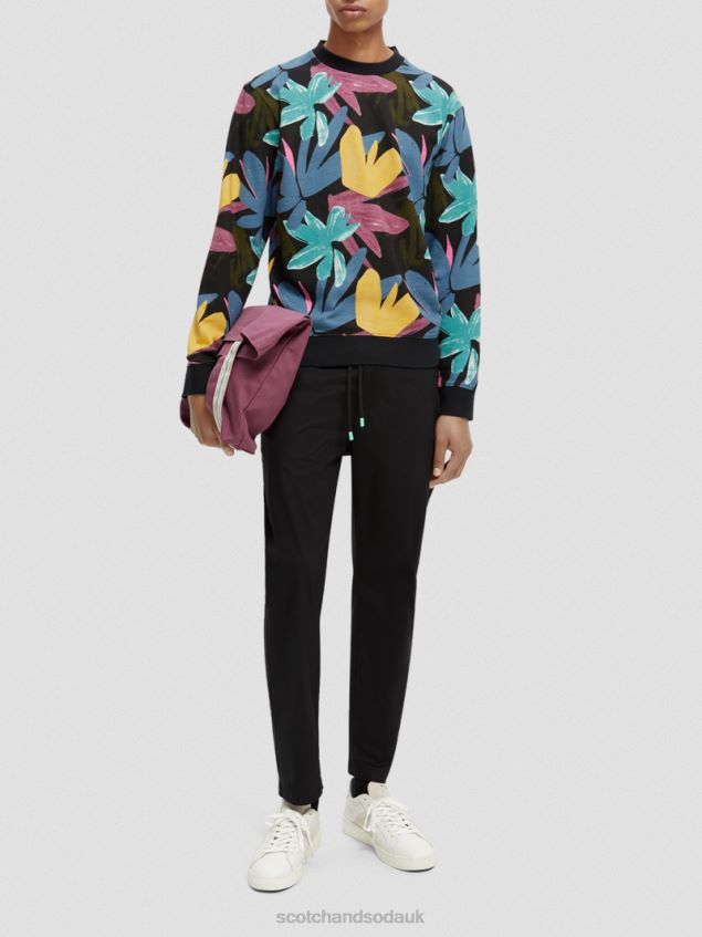 Scotch & Soda Men Printed Crewneck Organic Cotton Sweatshirt LP48HB523 Clothing Combo A