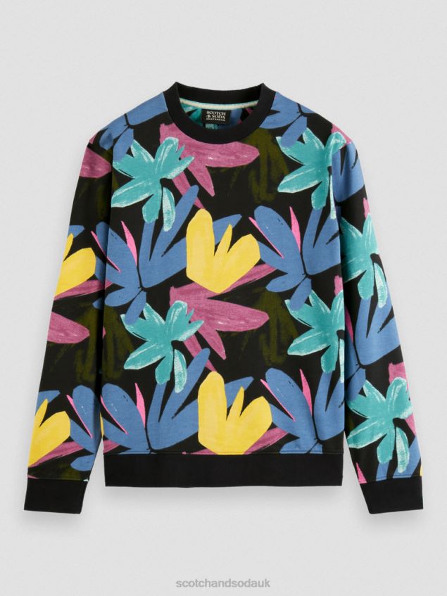 Scotch & Soda Men Printed Crewneck Organic Cotton Sweatshirt LP48HB523 Clothing Combo A