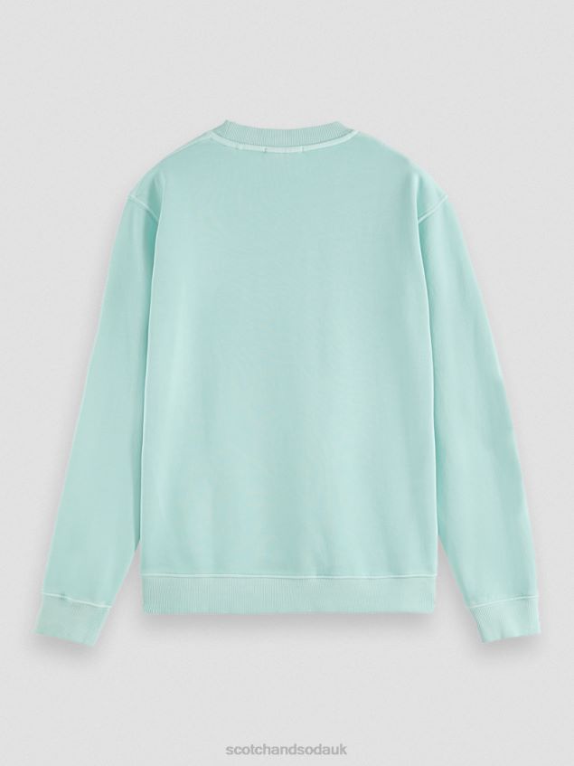 Scotch & Soda Men Regular Fit Garment-Dyed Graphic Crewneck Sweatshirt LP48HB540 Clothing Bay