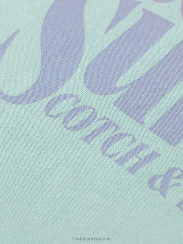 Scotch & Soda Men Regular Fit Garment-Dyed Graphic Crewneck Sweatshirt LP48HB540 Clothing Bay