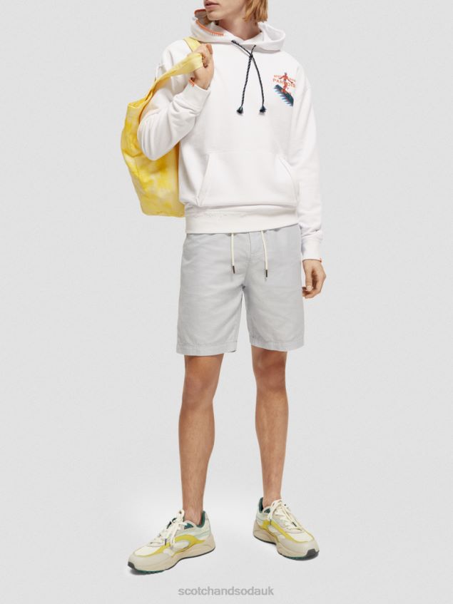 Scotch & Soda Men Relaxed Fit Artwork Hoodie LP48HB547 Clothing White