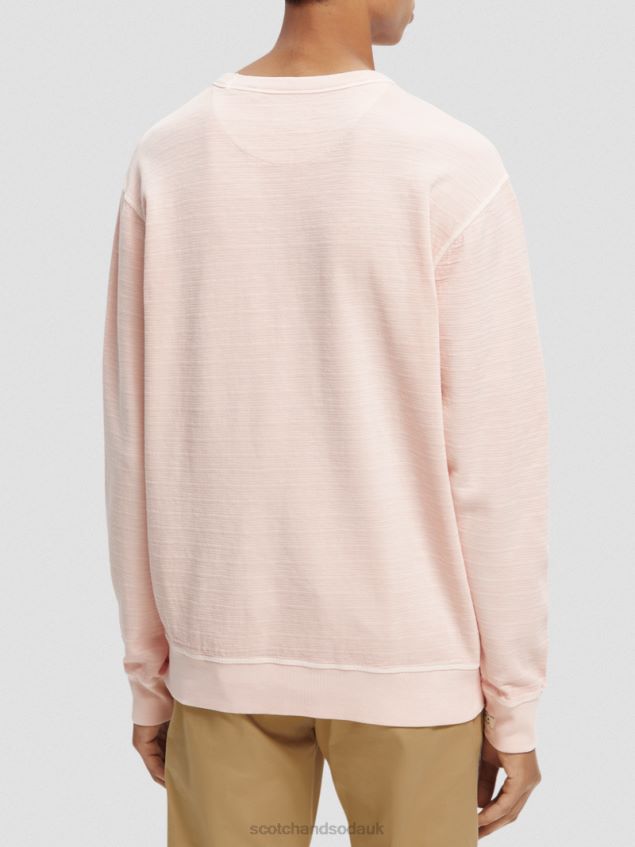 Scotch & Soda Men Structured Garment-Dyed Sweatshirt LP48HB514 Clothing Rose