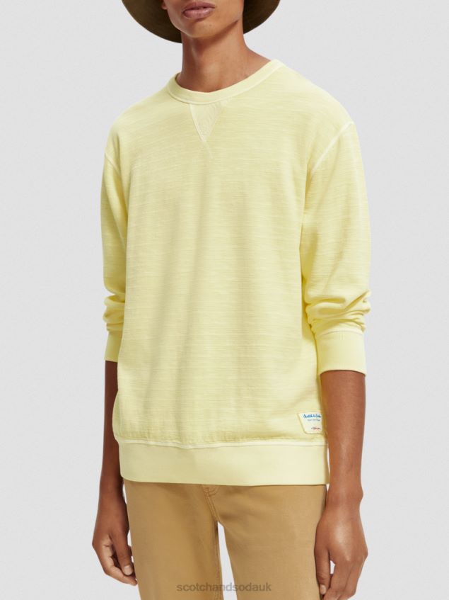 Scotch & Soda Men Structured Garment-Dyed Sweatshirt LP48HB515 Clothing Daffodil