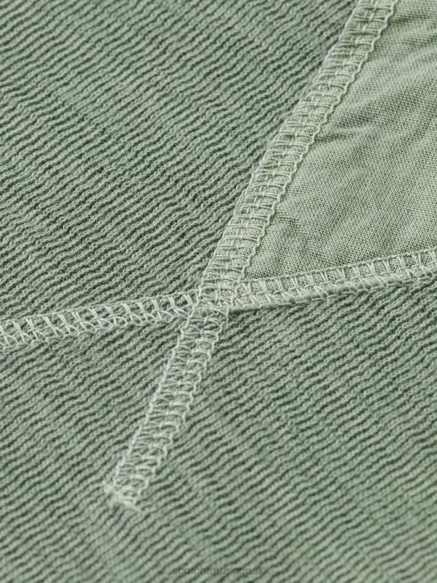 Scotch & Soda Men Structured Garment-Dyed Sweatshirt LP48HB516 Clothing Khaki