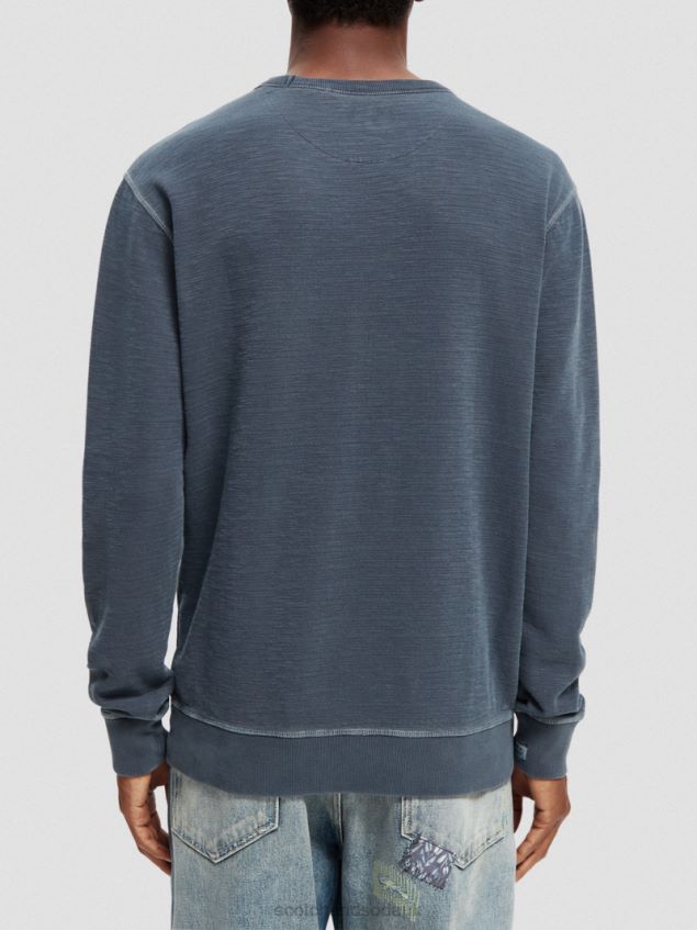 Scotch & Soda Men Structured Garment-Dyed Sweatshirt LP48HB517 Clothing Night
