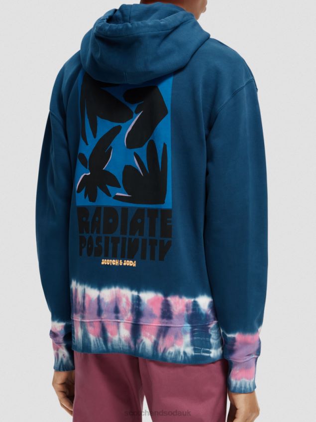 Scotch & Soda Men Tie-Dye Organic Cotton Hoodie LP48HB549 Clothing Combo A