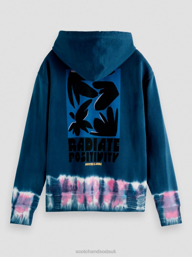 Scotch & Soda Men Tie-Dye Organic Cotton Hoodie LP48HB549 Clothing Combo A