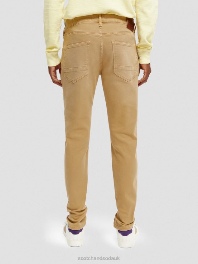 Scotch & Soda Men The Skim Super Slim Fit Garment-Dyed Jeans LP48HB580 Clothing Sand