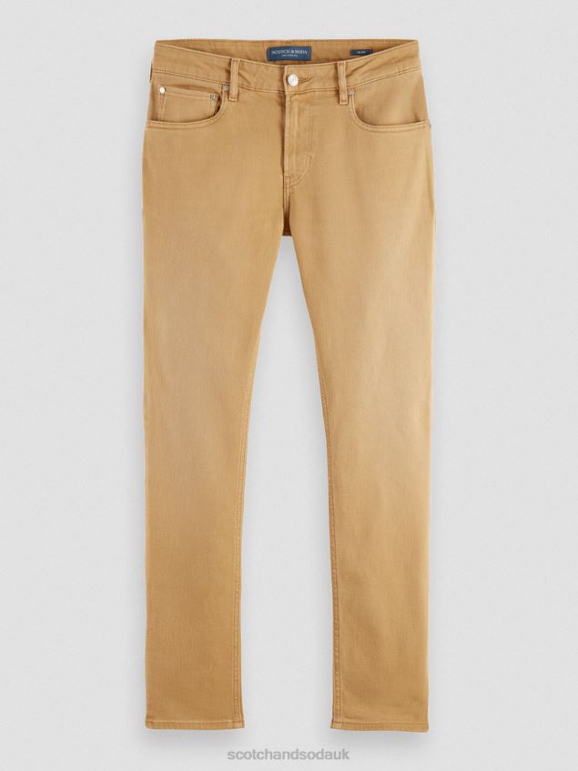 Scotch & Soda Men The Skim Super Slim Fit Garment-Dyed Jeans LP48HB580 Clothing Sand
