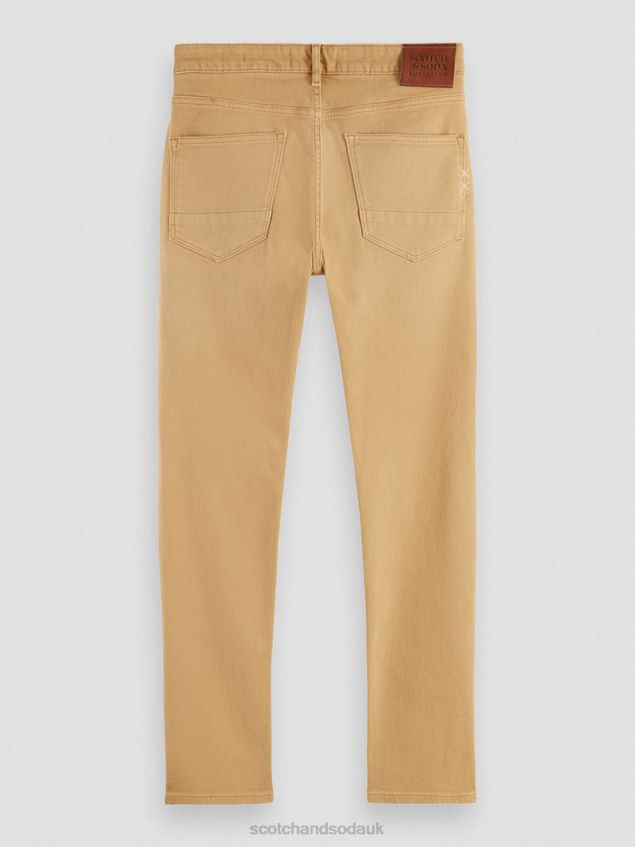 Scotch & Soda Men The Skim Super Slim Fit Garment-Dyed Jeans LP48HB580 Clothing Sand