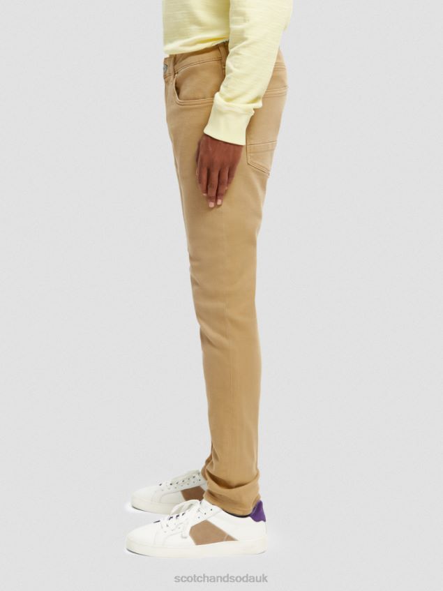 Scotch & Soda Men The Skim Super Slim Fit Garment-Dyed Jeans LP48HB580 Clothing Sand