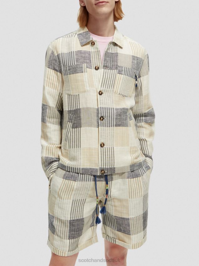 Scotch & Soda Men Checked Jacquard Overshirt LP48HB568 Clothing Blue Check