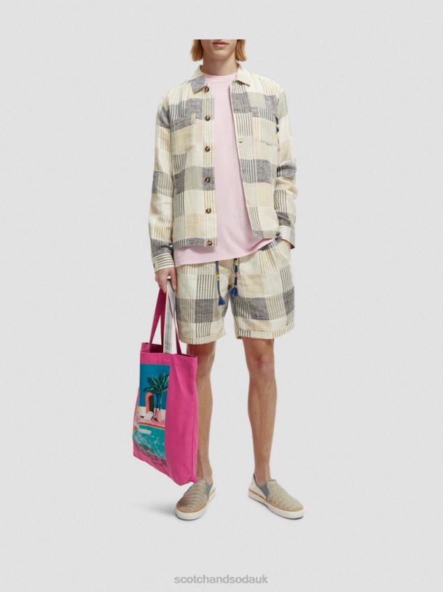 Scotch & Soda Men Checked Jacquard Overshirt LP48HB568 Clothing Blue Check