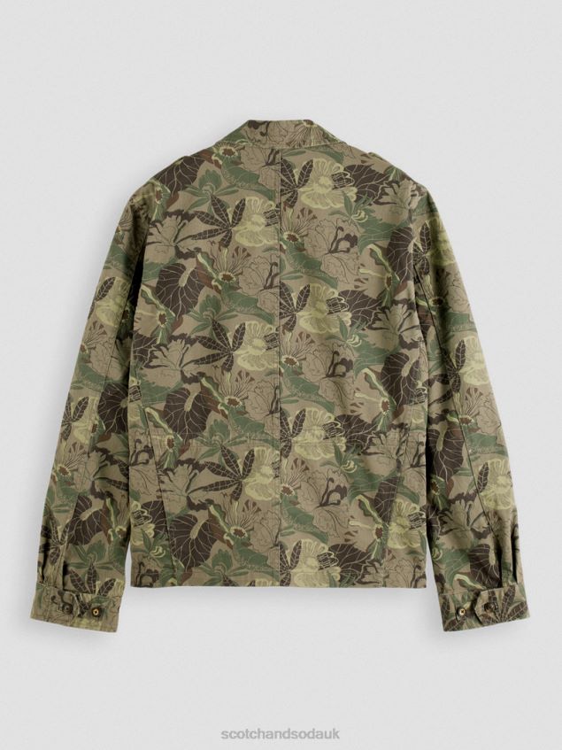 Scotch & Soda Men Embroidered Printed Army Field Jacket LP48HB571 Clothing Army Flower Aop
