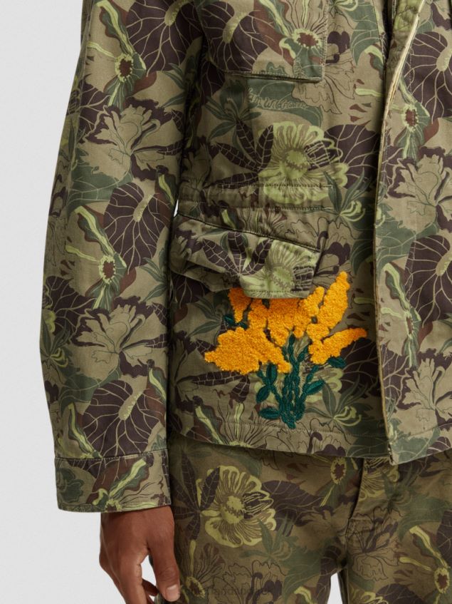 Scotch & Soda Men Embroidered Printed Army Field Jacket LP48HB571 Clothing Army Flower Aop