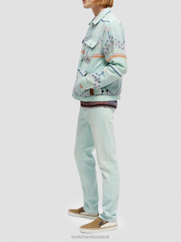 Scotch & Soda Men Jacquard Denim Ikat Overshirt LP48HB560 Clothing Combo A