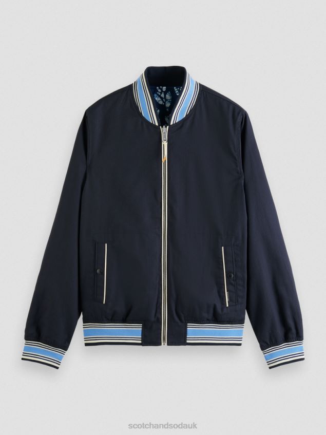 Scotch & Soda Men Printed Reversible Bomber Jacket LP48HB561 Clothing Combo D