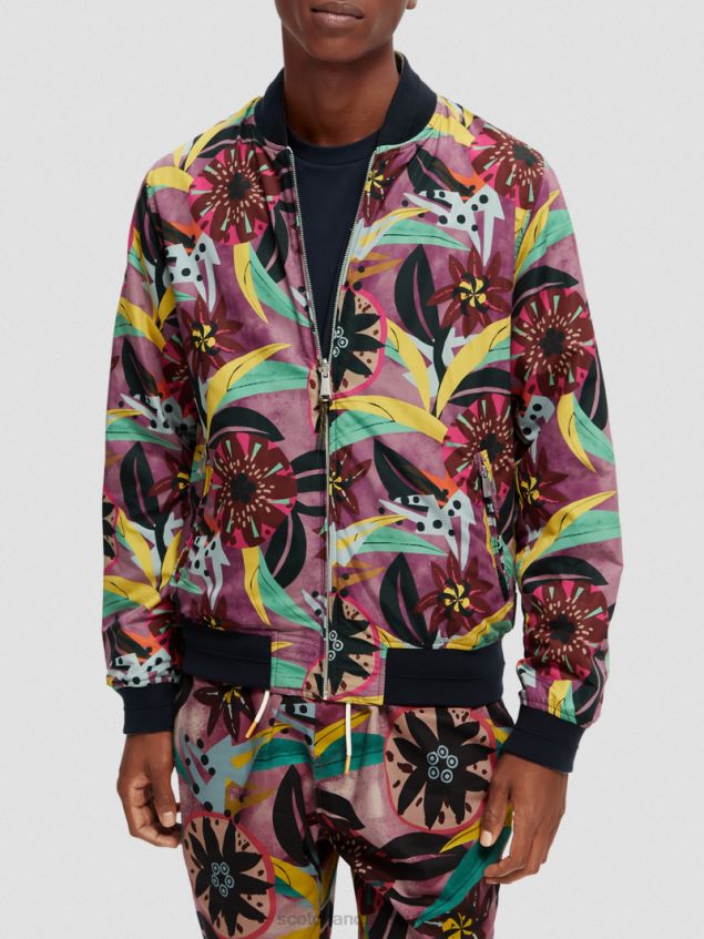 Scotch & Soda Men Printed Reversible Bomber Jacket LP48HB562 Clothing Combo A