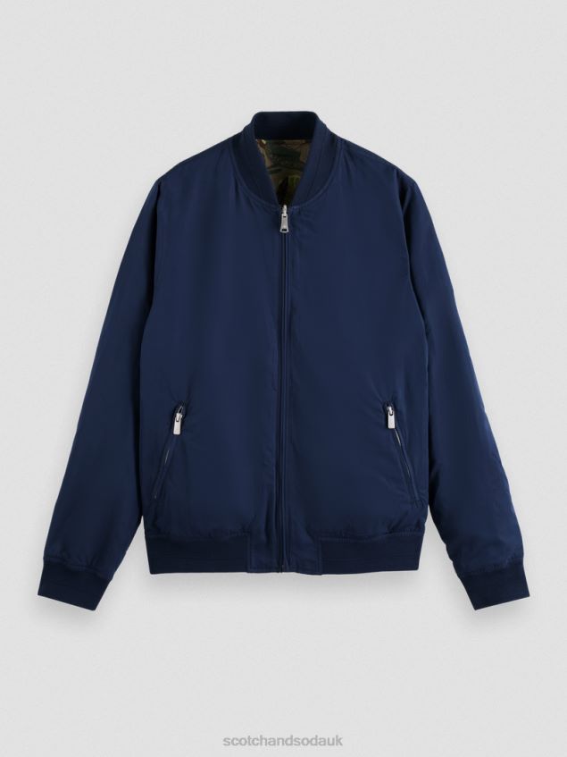 Scotch & Soda Men Reversible Bomber Jacket LP48HB573 Clothing Navy/Army Flower Aop